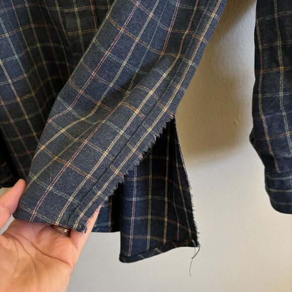 VTG Pendleton Flannel Wool Plaid Blue Button Down - Mens Size XL - Picture 5 of 9